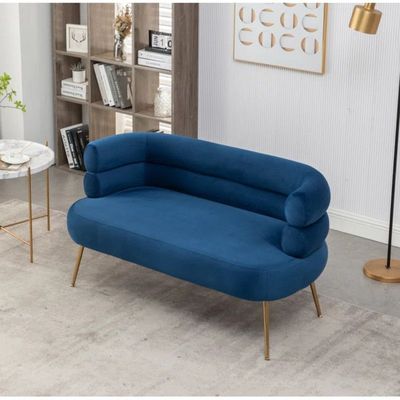 Demetrius 2 Seater Fabric Sofa| BLUE