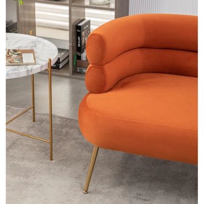 Demetrius 2 Seater Fabric Sofa| ORANGE