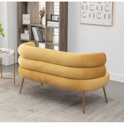 Demetrius 2 Seater Fabric Sofa| YELLOW