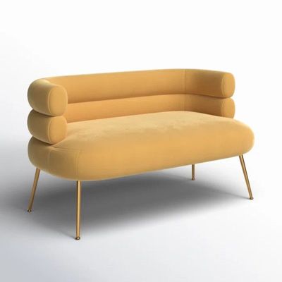 Demetrius 2 Seater Fabric Sofa| YELLOW