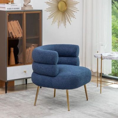 Demetrius 1 Seater Teddy Fabric Sofa| BLUE