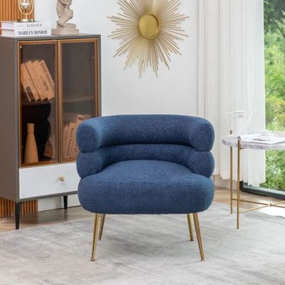 Demetrius 1 Seater Teddy Fabric Sofa| BLUE