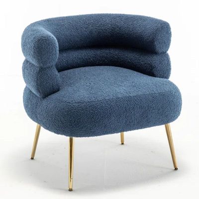 Demetrius 1 Seater Teddy Fabric Sofa| BLUE