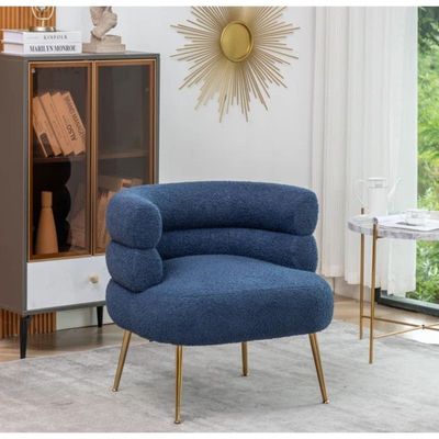 Demetrius 1 Seater Teddy Fabric Sofa| BLUE