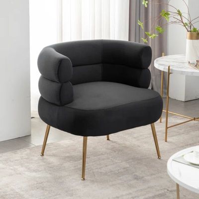 Demetrius 1 Seater Fabric Sofa| BLACK