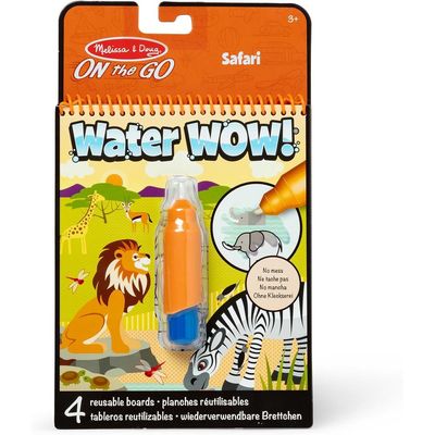 Melissa And Doug Water Wow - Safari Water Reveal Pad : Reusable water painting - Kids' travel activity - Portable water coloring book