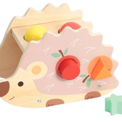 Classic World Pounding Bench with Hedgehog, shape sorting pounding bench, hand-eye coordination toys

pen_spark