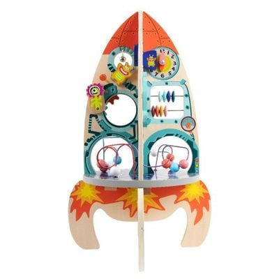 Classic World Multi-Activity Rocket Ship Playset, pretend play and educational toys for toddlers