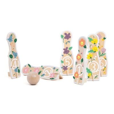 Classic World Flower Bowling: Blooming Pins & Budding Bowlers, garden-themed bowling set for toddlers, wooden toddler toys