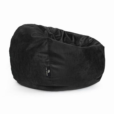 Luxe Decora Alba | Soft Suede Fabric Bean Bag for Best Comfort and Style | Washable | Filled with Polystyrene Beads | Ideal for Kids and Adults (Black, Small)