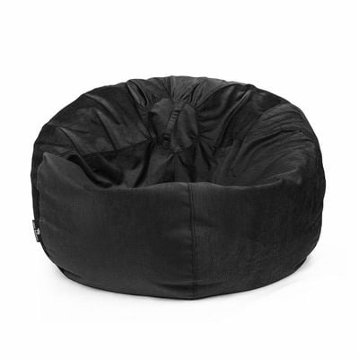 Luxe Decora Alba | Soft Suede Fabric Bean Bag for Best Comfort and Style | Washable | Filled with Polystyrene Beads | Ideal for Kids and Adults (Black, Small)