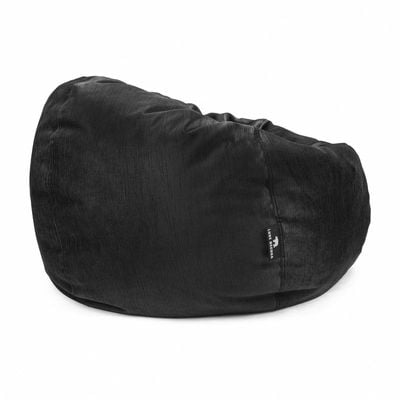 Luxe Decora Alba | Soft Suede Fabric Bean Bag for Best Comfort and Style | Washable | Filled with Polystyrene Beads | Ideal for Kids and Adults (Black, Small)