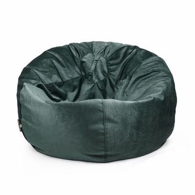 Luxe Decora Alba | Soft Suede Fabric Bean Bag for Best Comfort and Style | Washable | Filled with Polystyrene Beads | Ideal for Kids and Adults (Dark Green, Small)