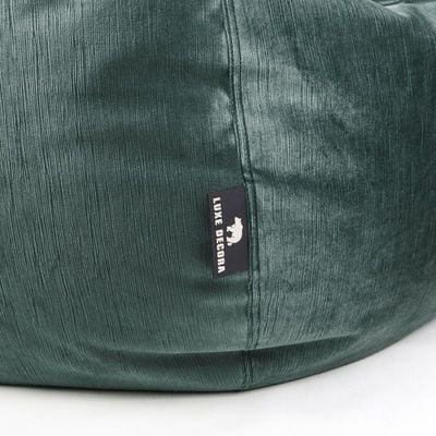 Luxe Decora Alba | Soft Suede Fabric Bean Bag for Best Comfort and Style | Washable | Filled with Polystyrene Beads | Ideal for Kids and Adults (Dark Green, Small)