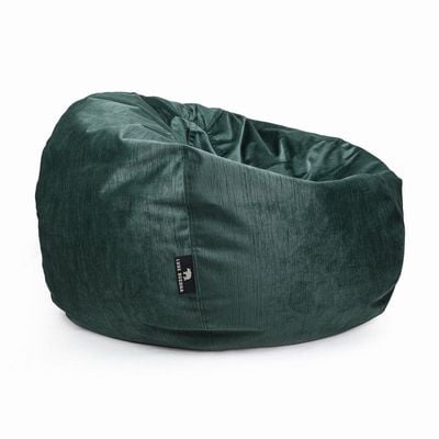 Luxe Decora Alba | Soft Suede Fabric Bean Bag for Best Comfort and Style | Washable | Filled with Polystyrene Beads | Ideal for Kids and Adults (Dark Green, Small)