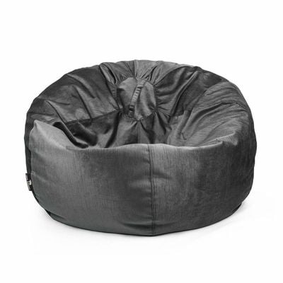 Luxe Decora Alba | Soft Suede Fabric Bean Bag for Best Comfort and Style | Washable | Filled with Polystyrene Beads | Ideal for Kids and Adults (Dark Grey, Small)