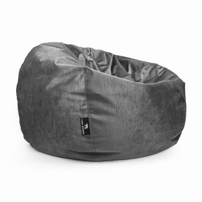 Luxe Decora Alba | Soft Suede Fabric Bean Bag for Best Comfort and Style | Washable | Filled with Polystyrene Beads | Ideal for Kids and Adults (Dark Grey, Small)