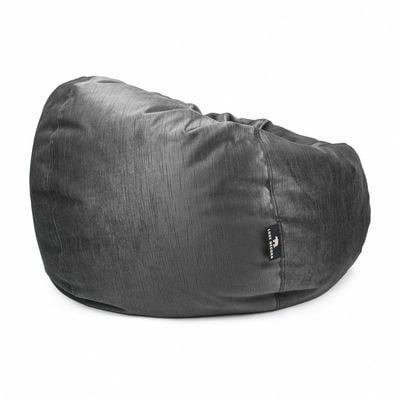 Luxe Decora Alba | Soft Suede Fabric Bean Bag for Best Comfort and Style | Washable | Filled with Polystyrene Beads | Ideal for Kids and Adults (Dark Grey, Small)