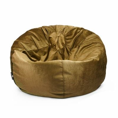 Luxe Decora Alba | Soft Suede Fabric Bean Bag for Best Comfort and Style | Washable | Filled with Polystyrene Beads | Ideal for Kids and Adults (Gold, Small)