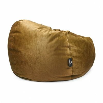 Luxe Decora Alba | Soft Suede Fabric Bean Bag for Best Comfort and Style | Washable | Filled with Polystyrene Beads | Ideal for Kids and Adults (Gold, Small)