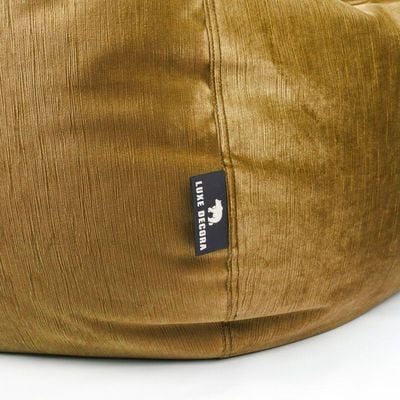 Luxe Decora Alba | Soft Suede Fabric Bean Bag for Best Comfort and Style | Washable | Filled with Polystyrene Beads | Ideal for Kids and Adults (Gold, Small)