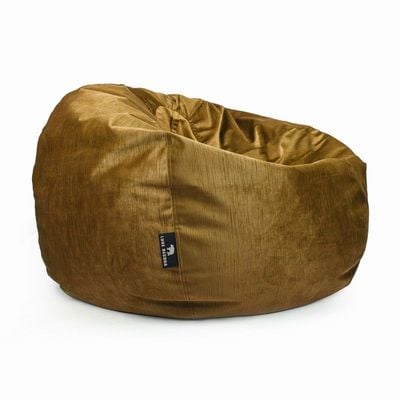 Luxe Decora Alba | Soft Suede Fabric Bean Bag for Best Comfort and Style | Washable | Filled with Polystyrene Beads | Ideal for Kids and Adults (Gold, Small)