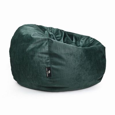 Luxe Decora Alba | Soft Suede Fabric Bean Bag for Best Comfort and Style | Washable | Filled with Polystyrene Beads | Ideal for Kids and Adults (Dark Green, Medium)