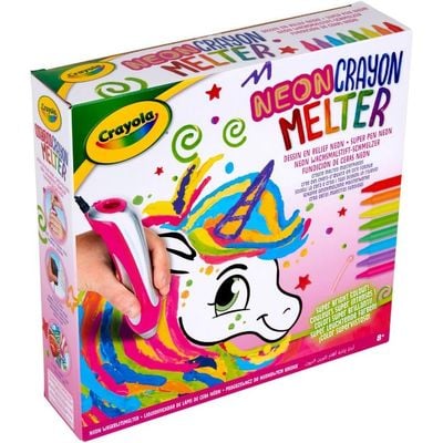 Crayola Neon Crayon Melter Unicorn: Vibrant color melting - Craft supplies for kids - Artistic melting tool