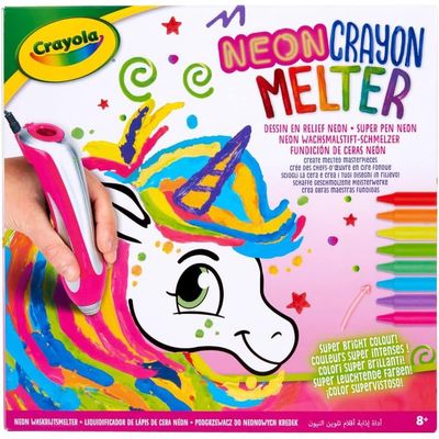 Crayola Neon Crayon Melter Unicorn: Vibrant color melting - Craft supplies for kids - Artistic melting tool