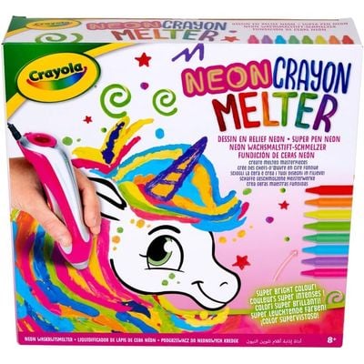 Crayola Neon Crayon Melter Unicorn: Vibrant color melting - Craft supplies for kids - Artistic melting tool