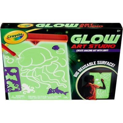 Crayola Glow Art Studio: Light-up drawing pad - Mess-free glowing art - Artistic playtime set - Interactive drawing toy