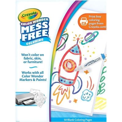 Crayola Color Wonder 50 Blank Coloring Pages: Creative coloring fun - Artistic playtime set - Color Wonder markers compatible