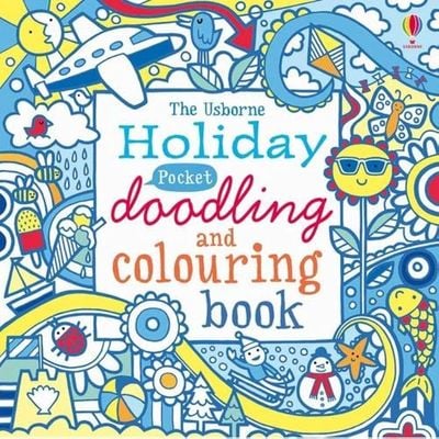 Usborne Pocket Doodling & Coloring Holiday: Children's art book - Fun-filled coloring pages  - On-the-go entertainment