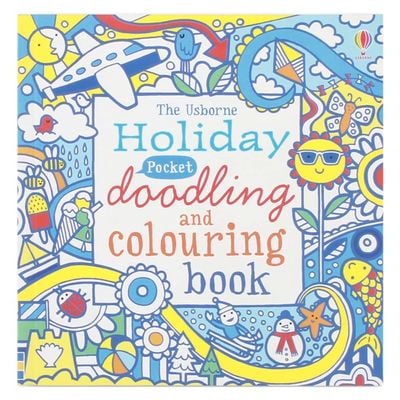 Usborne Pocket Doodling & Coloring Holiday: Children's art book - Fun-filled coloring pages  - On-the-go entertainment