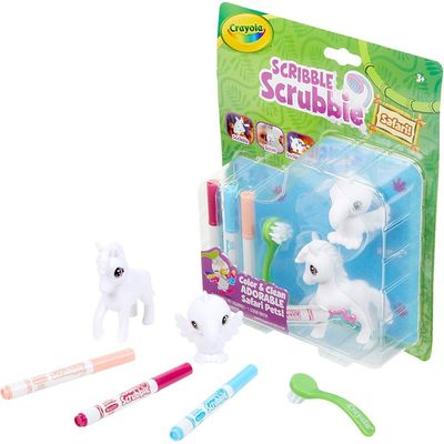 Crayola Scribble Scrubbie Safari Pack of 2 Toucan Zebra: Mess-free coloring animals - Safari animal figurines - Washable markers