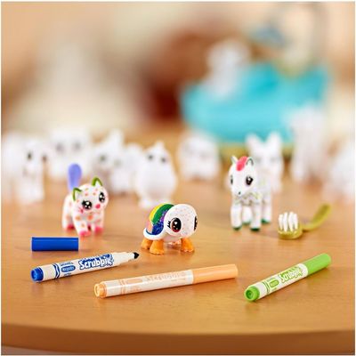 Crayola Scribble Scrubbie Mega Set: Washable markers - Interactive toy animals - Artistic playtime set - Coloring and washing fun