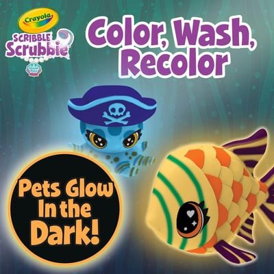 Crayola Scribble Scrubbie Glow Ocean Treasure Chest: Mess-free coloring animals - Artistic playtime set - Coloring and glowing fun