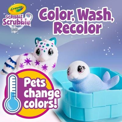 Crayola Scribble Scrubbie Arctic Igloo: Mess-free coloring animals - Washable markers - Interactive toy animals 