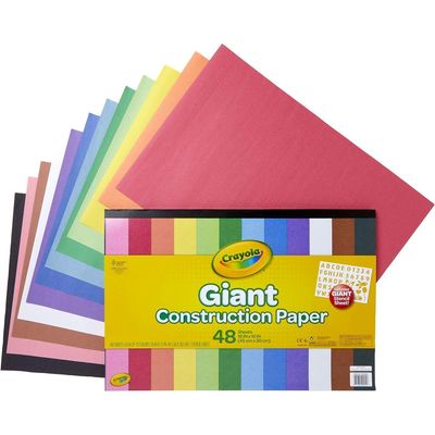 Crayola Giant Construction Paper with Stencils: Large-sized paper sheets - Stencil drawing kit - Coloring and drawing paper