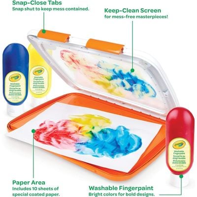 Crayola Easy Clean Fingerpaint: Creative playtime set - Non-toxic fingerpaint - Washable paint for kids