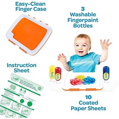 Crayola Easy Clean Fingerpaint: Creative playtime set - Non-toxic fingerpaint - Washable paint for kids