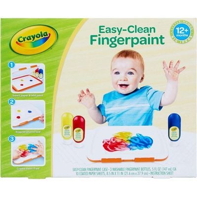 Crayola Easy Clean Fingerpaint: Creative playtime set - Non-toxic fingerpaint - Washable paint for kids