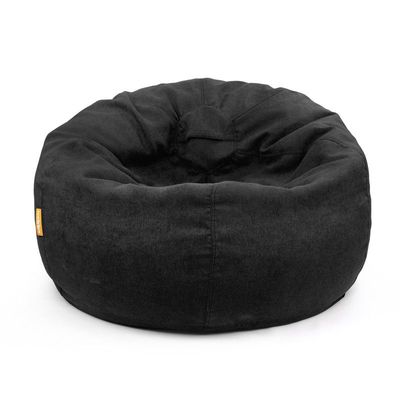 Jumbble Oasis Soft Weave Bean Bag with Removable Layer [Washable] | Cozy Bean Bag Ideal for Indoor Lounging | Kids & Adult | Soft Fabric | Filled with Polystyrene Beads(Kids, Black)