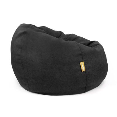 Jumbble Oasis Soft Weave Bean Bag with Removable Layer [Washable] | Cozy Bean Bag Ideal for Indoor Lounging | Kids & Adult | Soft Fabric | Filled with Polystyrene Beads(Kids, Black)