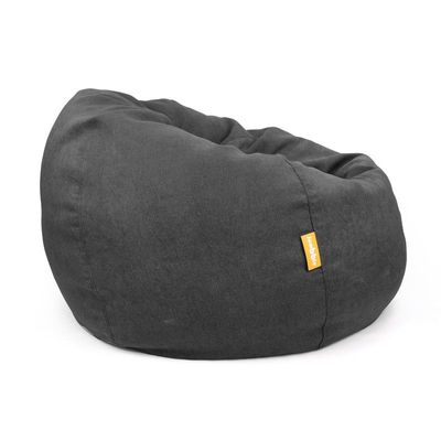 Jumbble Oasis Soft Weave Bean Bag with Removable Layer [Washable] | Cozy Bean Bag Ideal for Indoor Lounging | Kids & Adult | Soft Fabric | Filled with Polystyrene Beads(Kids, Dark Grey)