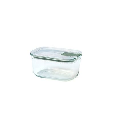 Mepal - Glass food container EasyClip - Glass food containers with lids - Click closure - Suitable for the microwave, steamer, oven, refrigerator & freezer - Airtight & leakproof - 450 ml - Nordic Sage