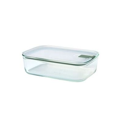 Mepal - EasyClip glass food storage container - Glass storage container with lid and snap closure - Suitable for microwave, oven and freezer - 1500ml