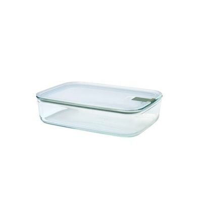 Mepal - Glass food container EasyClip - Glass food containers with lids - Click closure - Suitable for the microwave, steamer, oven, refrigerator & freezer - Airtight & leakproof - 2250 ml - Nordic