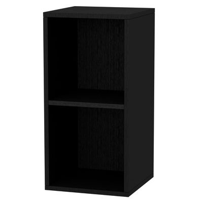 Mahmayi Wooden Storage Display Shelves 2-Tier Freestanding, Box Shelves, Top Shelf for Decoration Ideal for Storing and Displaying your possessions - Black