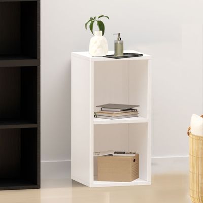 Mahmayi Wooden Storage Display Shelves 2-Tier Freestanding, Box Shelves, Top Shelf for Decoration Ideal for Storing and Displaying your possessions - White